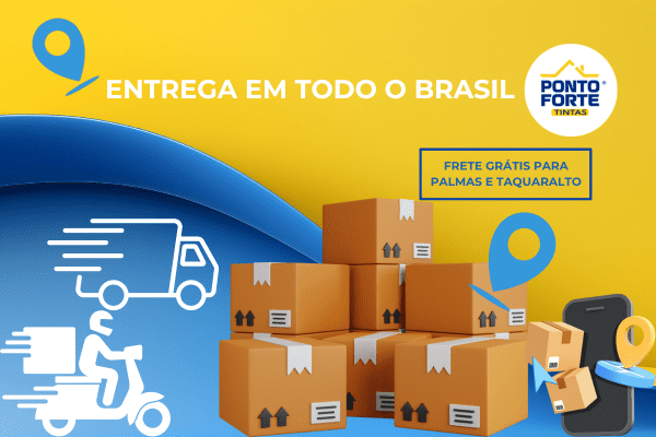 Banner de entrega de tintas em Palmas