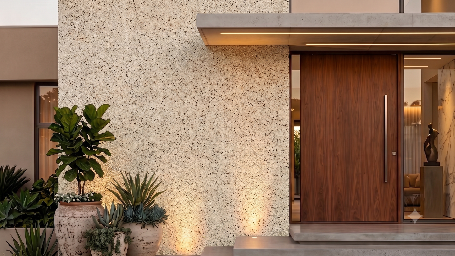 Fachada com revestimento cristal de pedras naturais